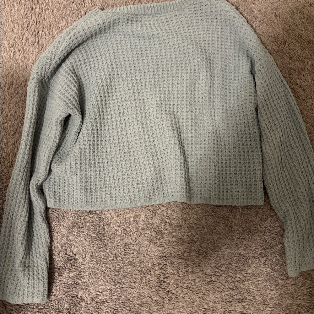 Blue Rain Women's Waffle Knit Sweater in Sage Green